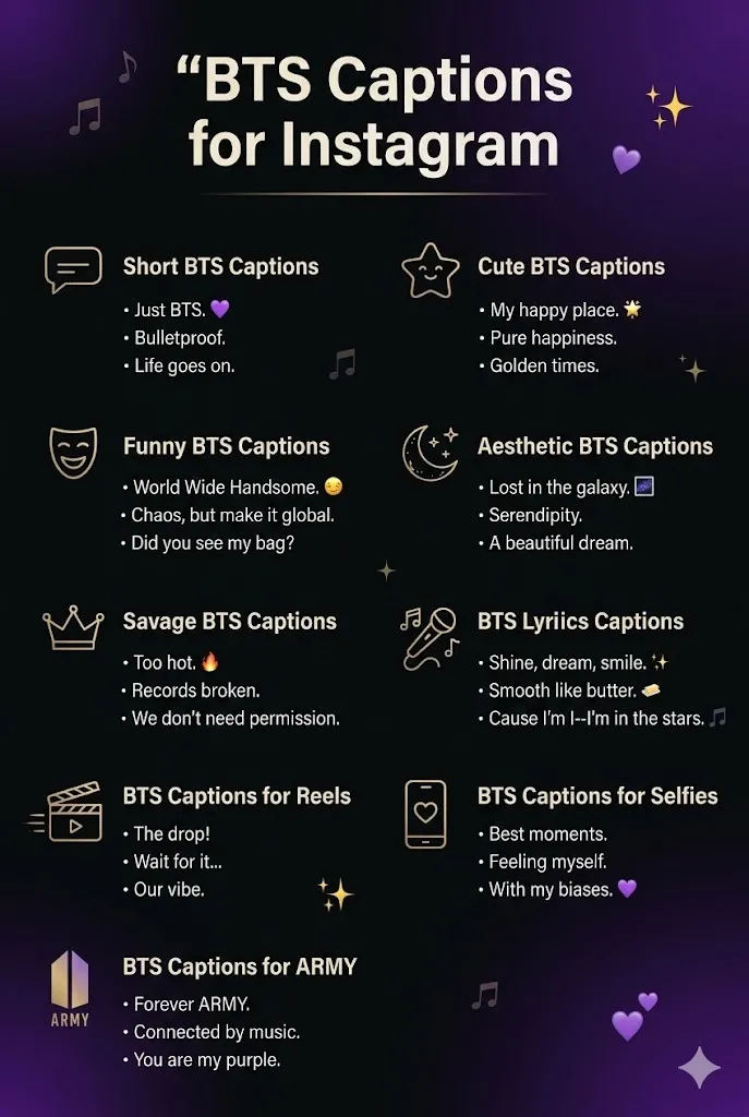 BTS Captions for Instagram