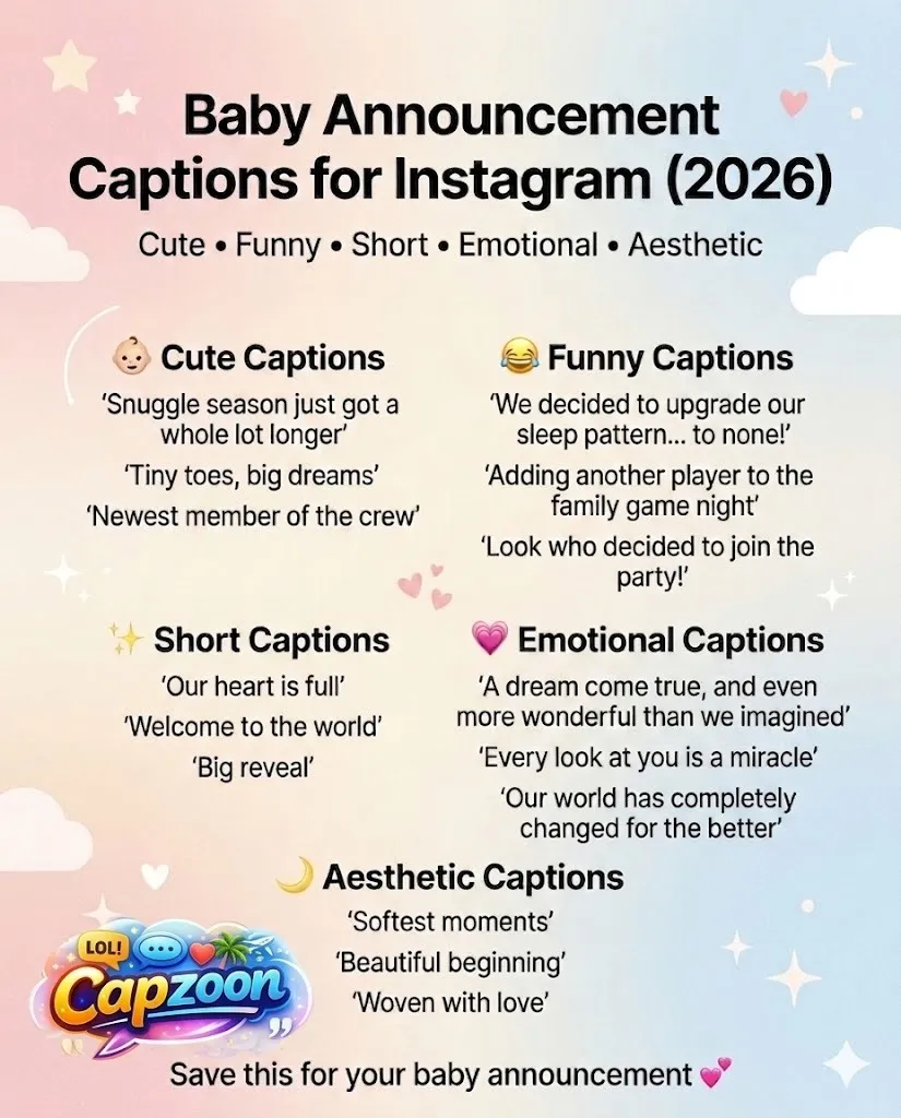 Baby Announcement Captions for Instagram