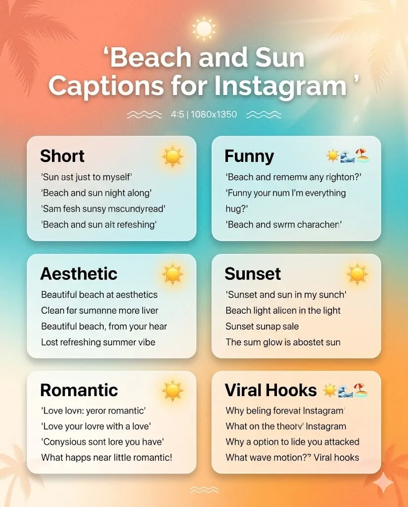 Beach and Sun Captions for Instagram 