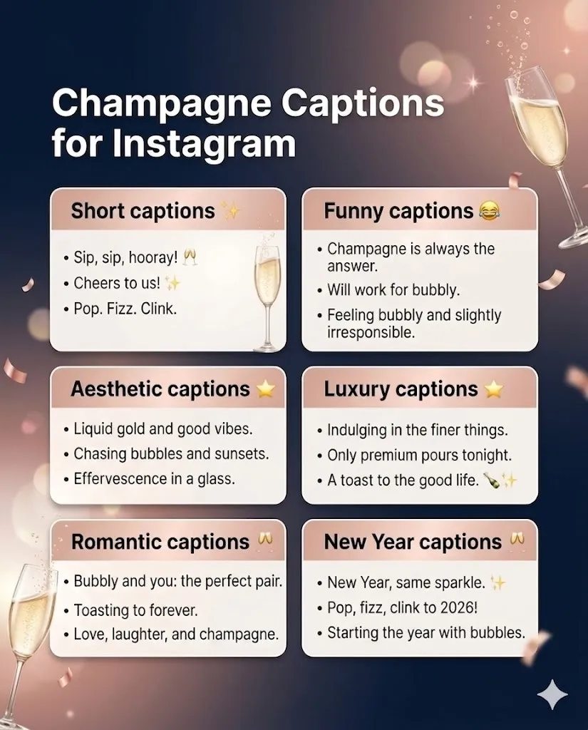 Champagne Captions for Instagram
