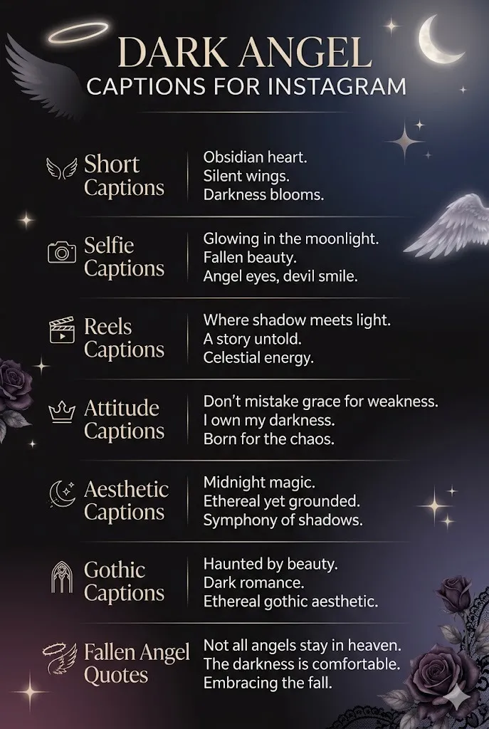 Dark Angel Captions for Instagram