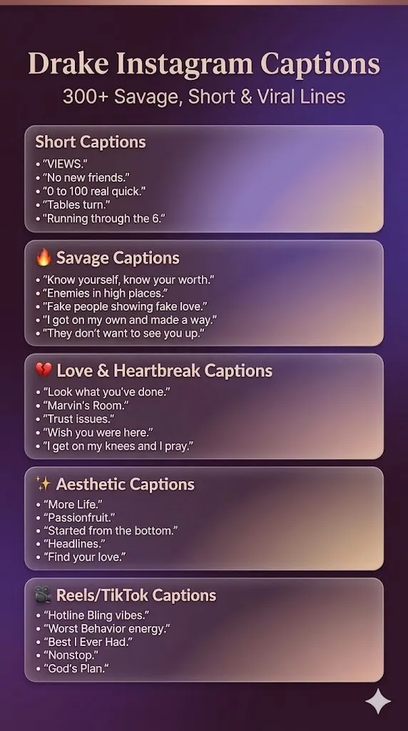Drake Instagram Captions