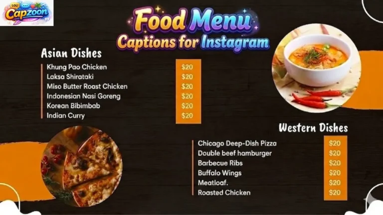 Food Menu Captions for Instagram