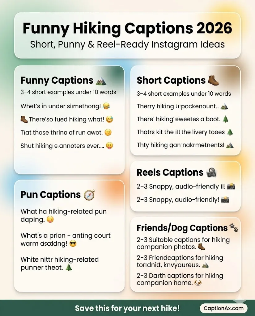Funny Hiking Captions for Instagram
