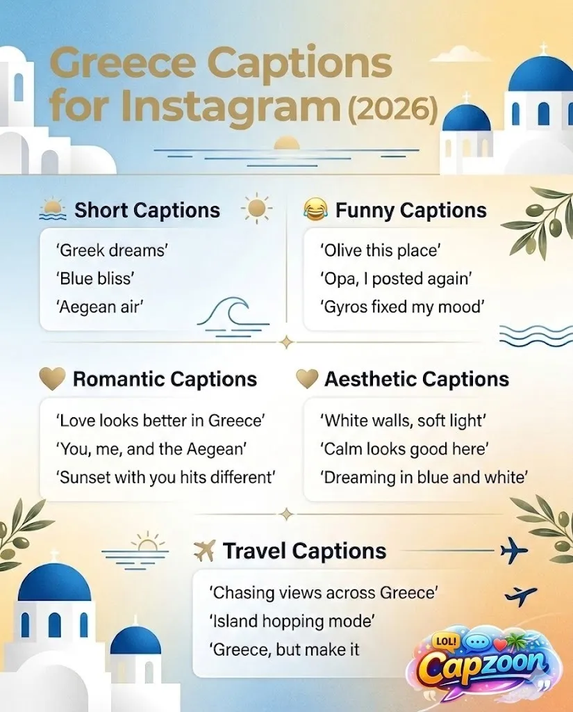 Greece Captions for Instagram
