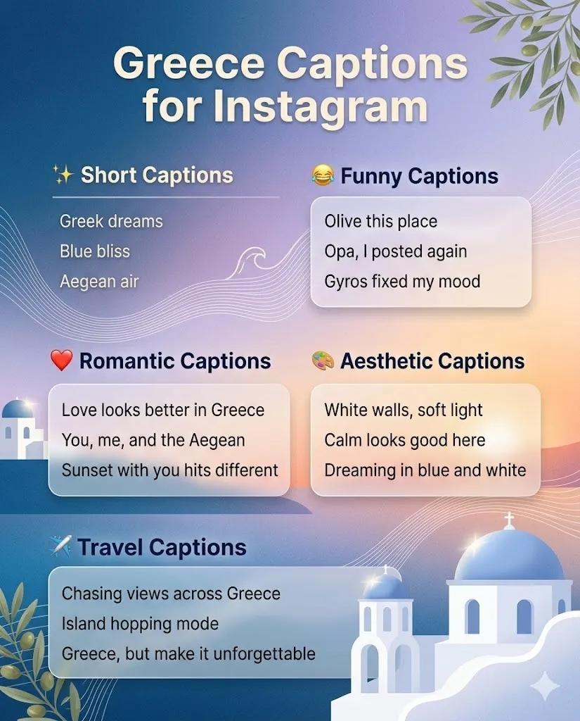 Greece Captions for Instagram