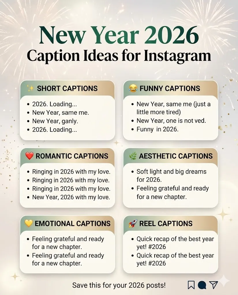 Happy New Year Captions for Instagram