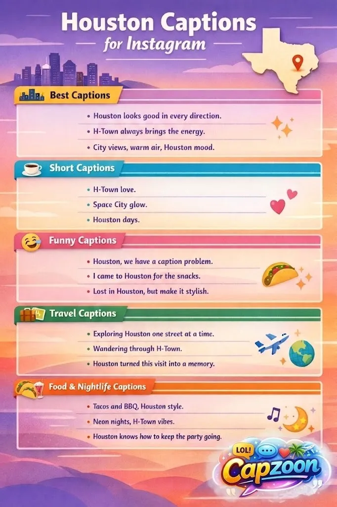 Houston Captions for Instagram