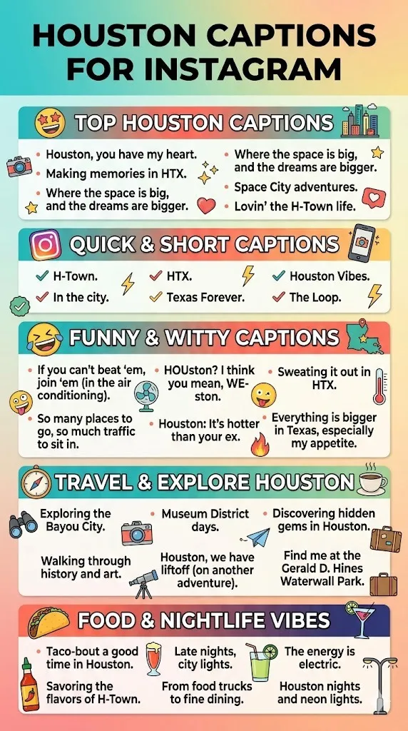 Houston Captions for Instagram