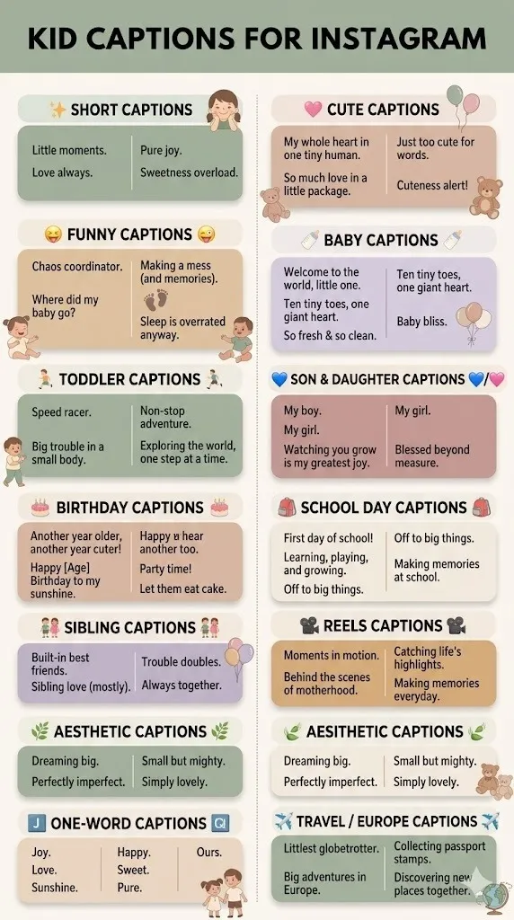 Kid Captions for Instagram