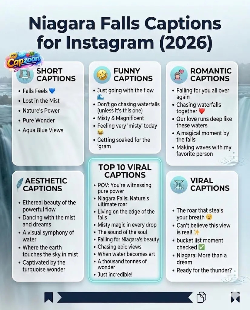 Niagara Falls Captions for Instagram