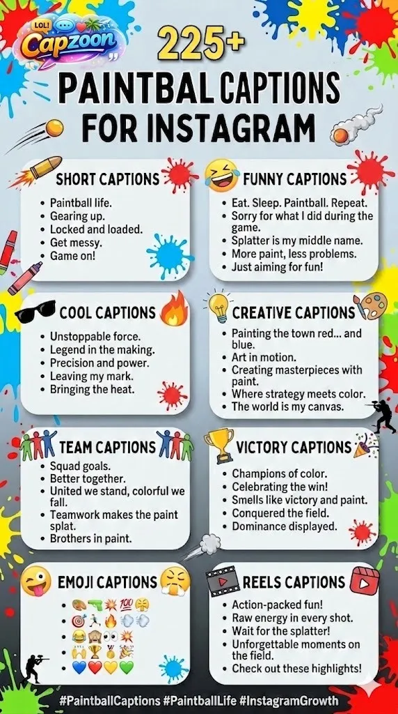 Paintball Captions for Instagram