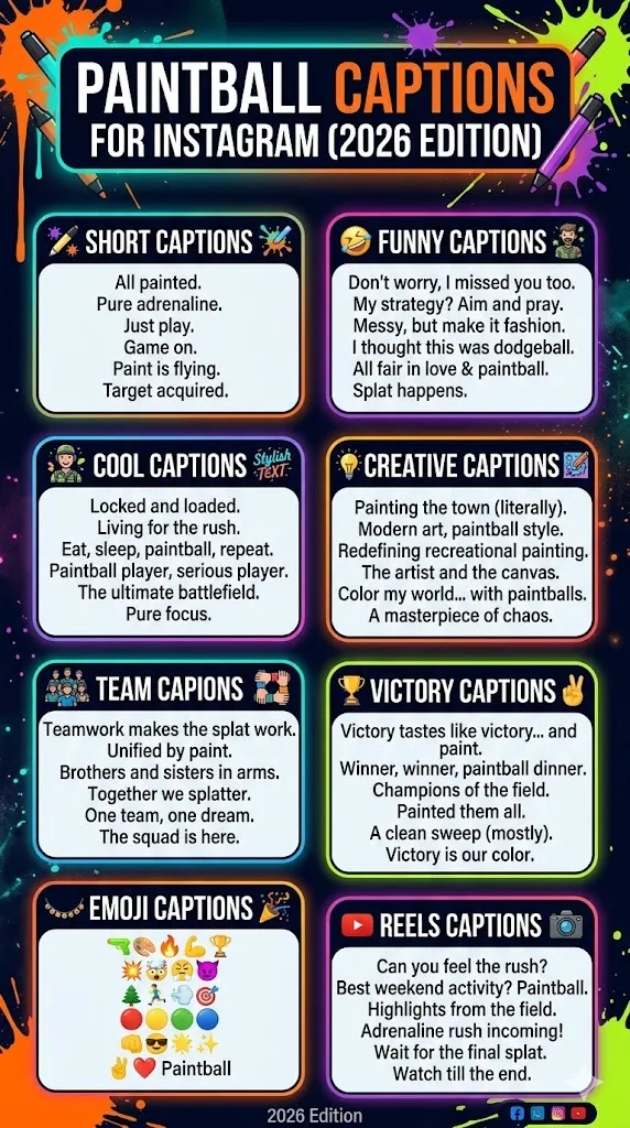 Paintball Captions for Instagram