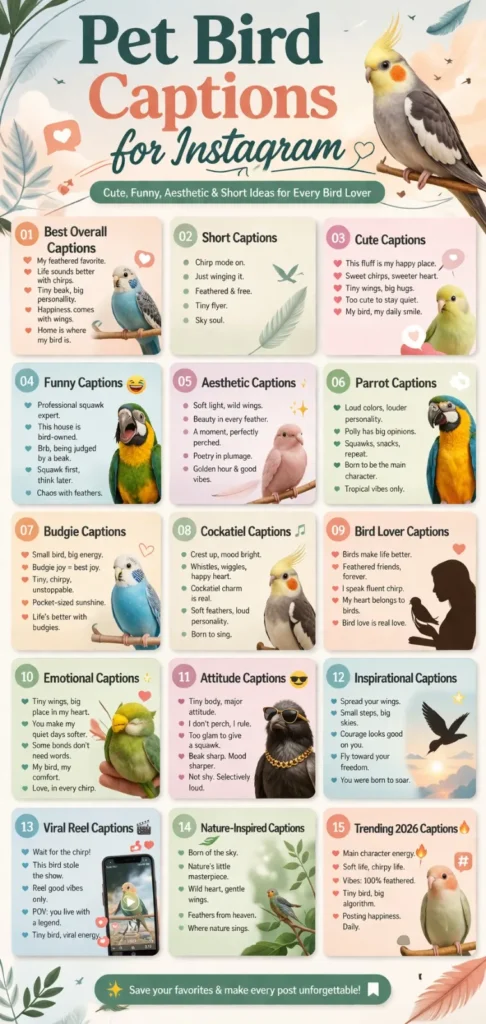 Pet Bird Captions for Instagram