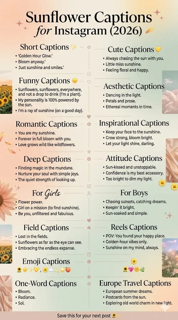 Sunflower Captions for Instagram