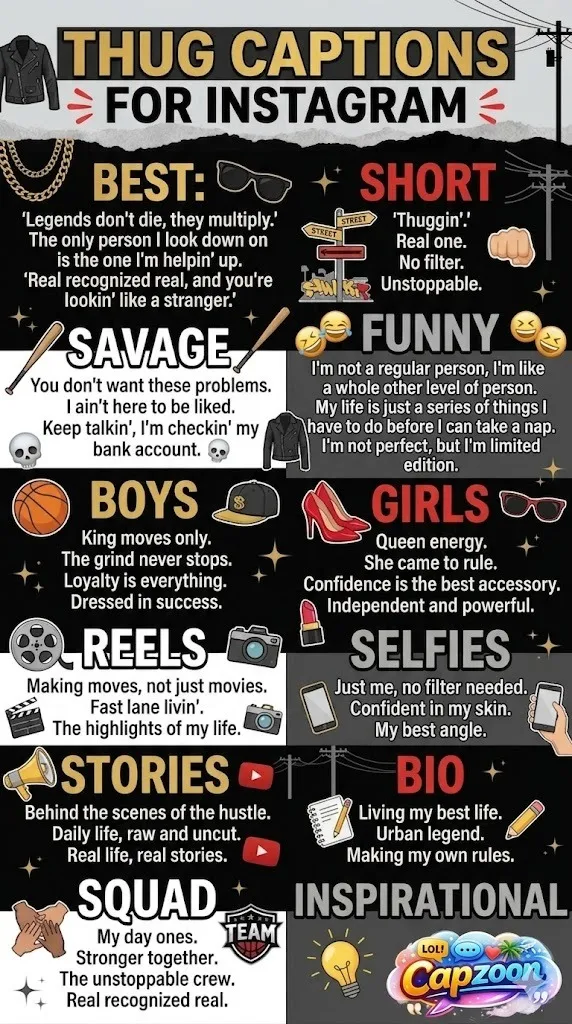 Thug Captions for Instagram