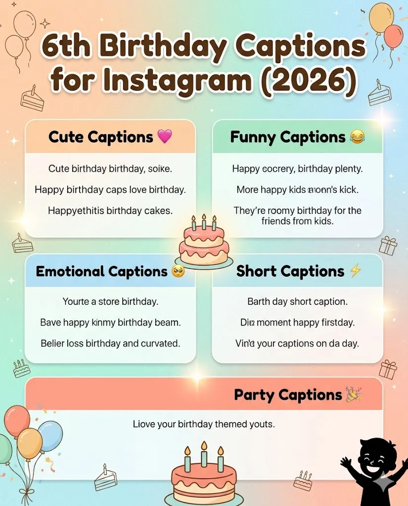 6th Birthday Captions for Instagram