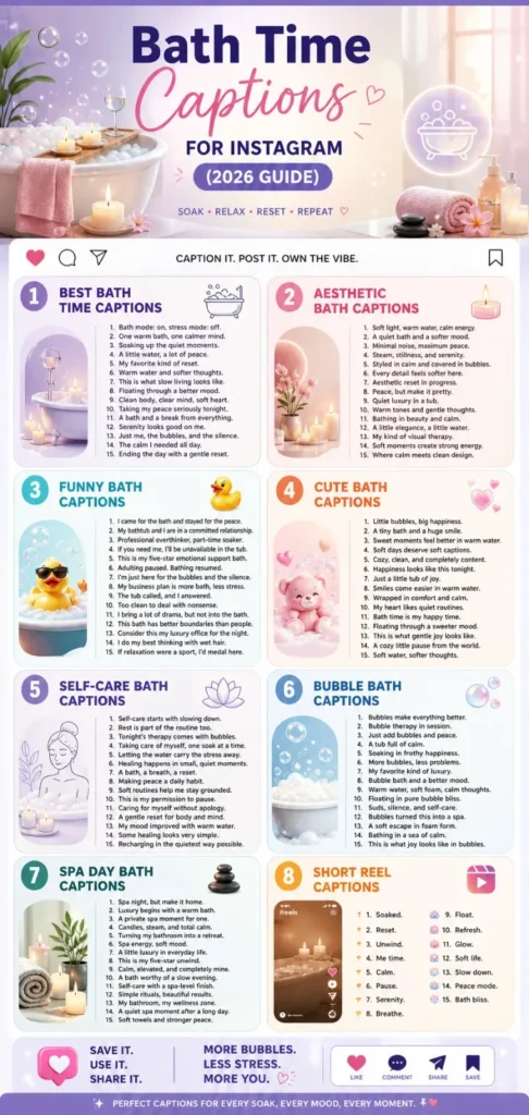Bath Time Captions for Instagram