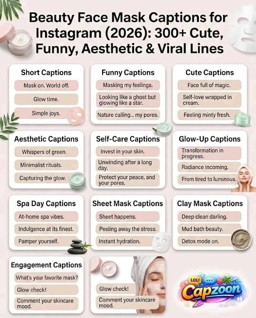 Beauty Face Mask Captions for Instagram