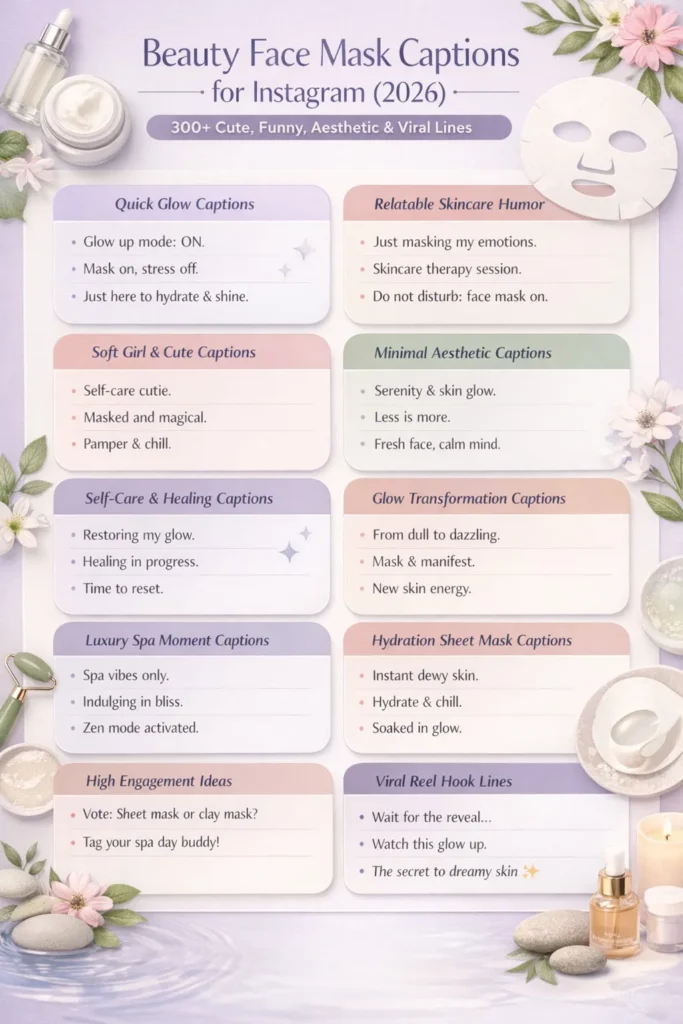 Beauty Face Mask Captions for Instagram