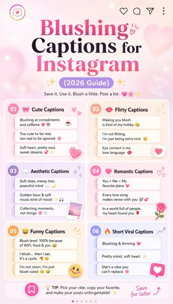 Blushing Captions for Instagram
