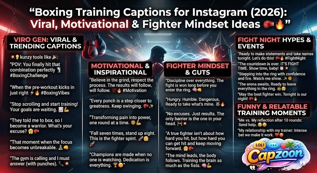 Boxing Training Captions for Instagram