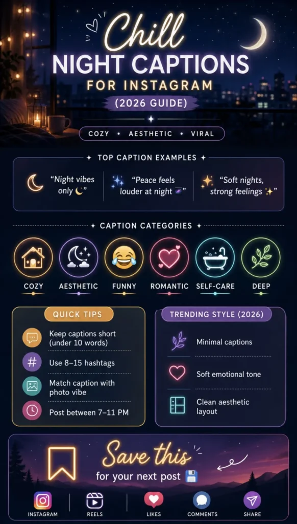 Chill Night Captions for Instagram