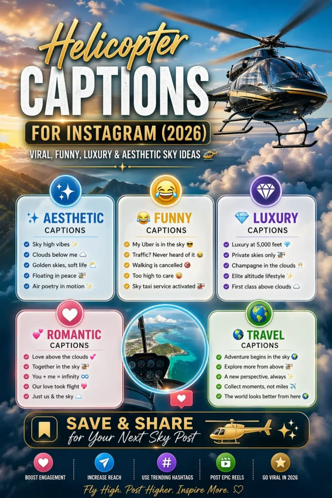 Helicopter Captions for Instagram