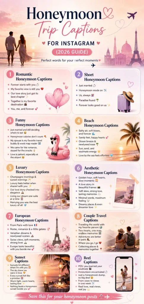 Honeymoon Trip Captions for Instagram
