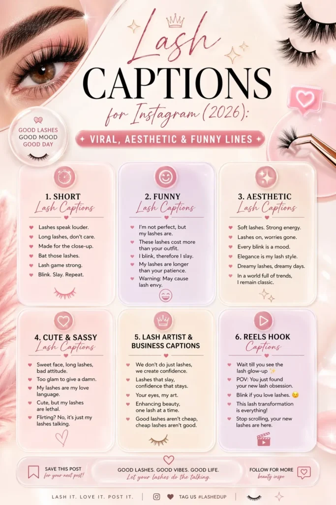 Lash Captions for Instagram