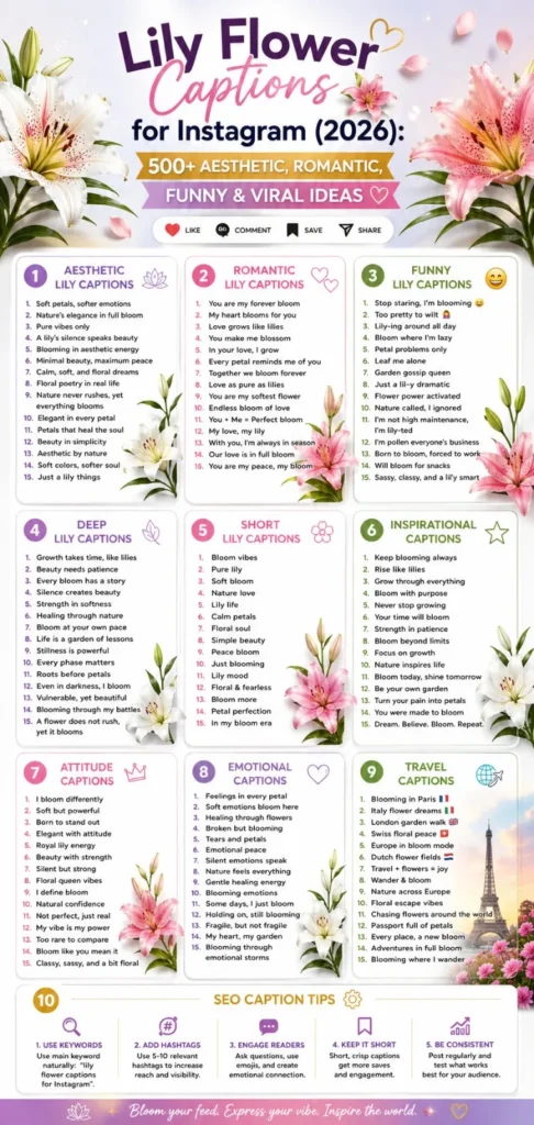Lily Flower Captions for Instagram