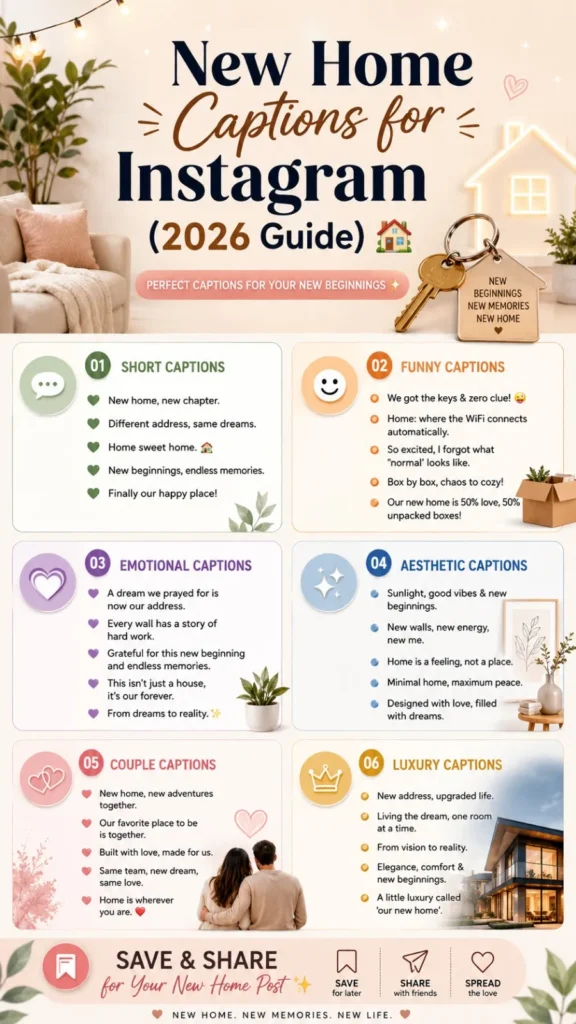 New Home Captions for Instagram