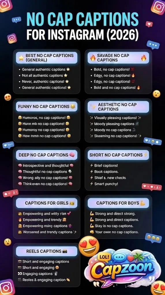 No Cap Captions for Instagram