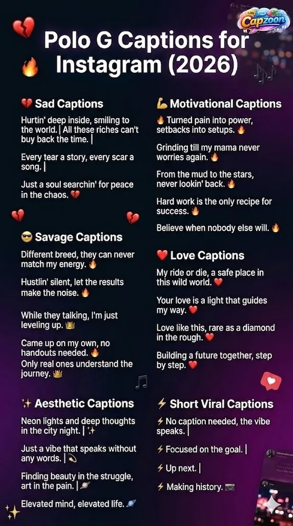 Polo G Captions for Instagram