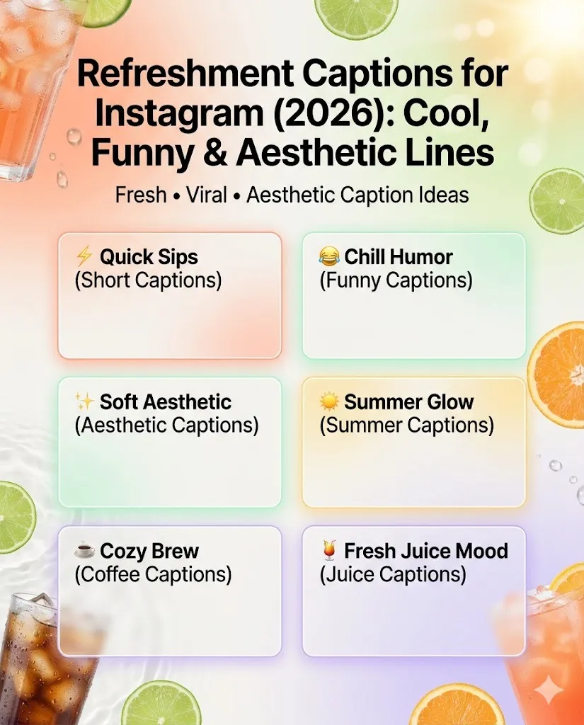 Refreshment Captions for Instagram