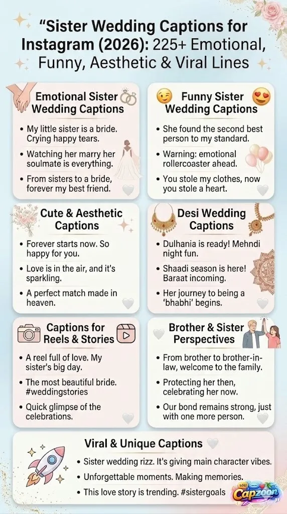 Sister Wedding Captions for Instagram