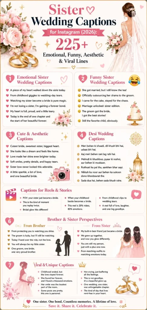 Sister Wedding Captions for Instagram
