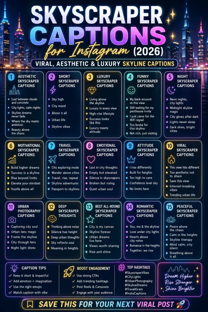 Skyscraper Captions for Instagram