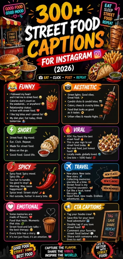 Street Food Captions for Instagram