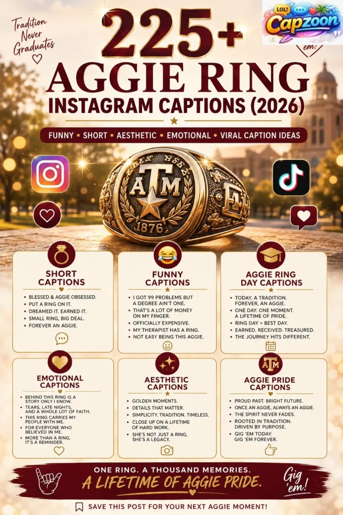Aggie Ring Instagram Captions