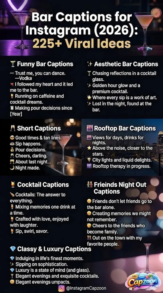 Bar Captions for Instagram