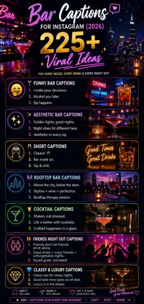 Bar Captions for Instagram