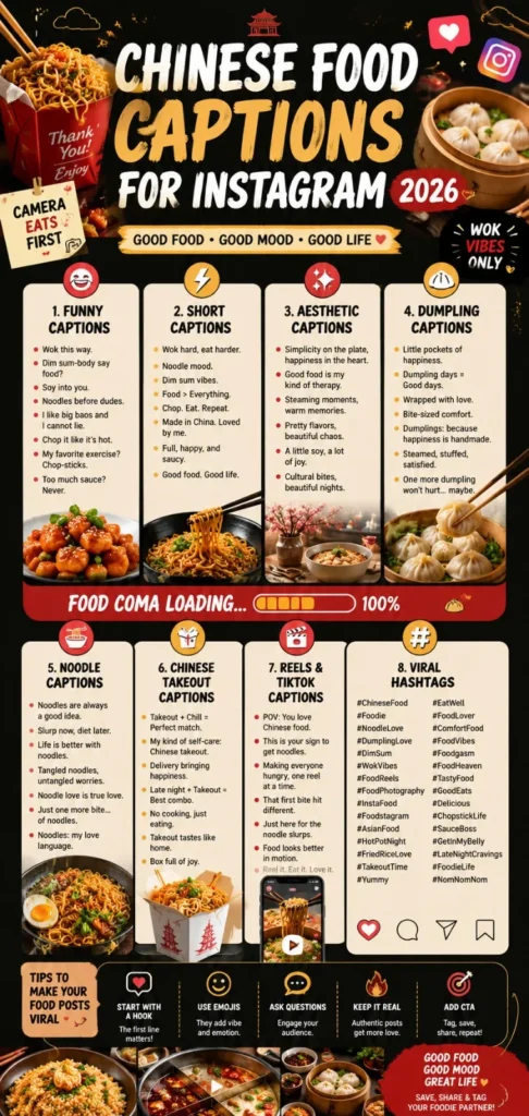 Chinese Food Captions for Instagram