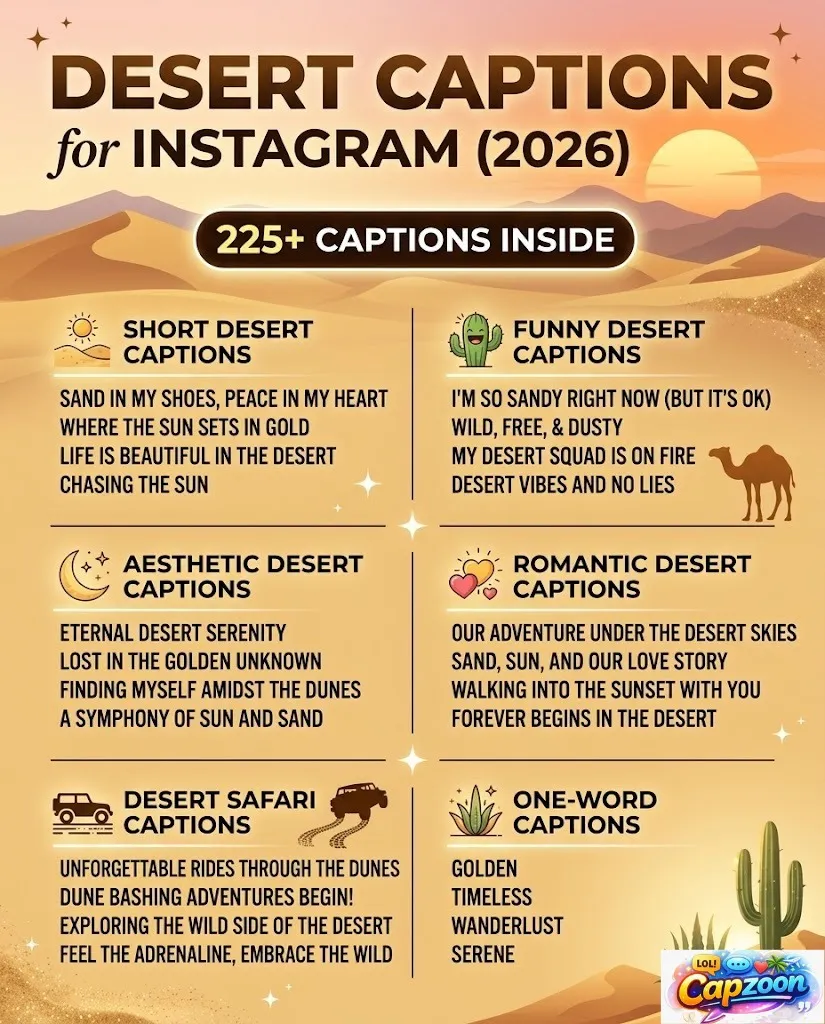 Desert Captions for Instagram