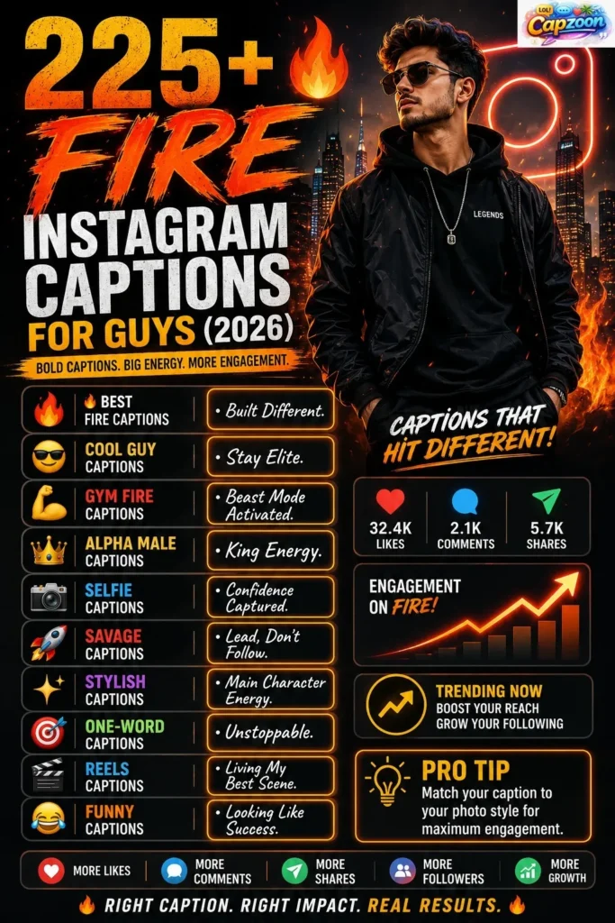 Fire Instagram Captions for Guys