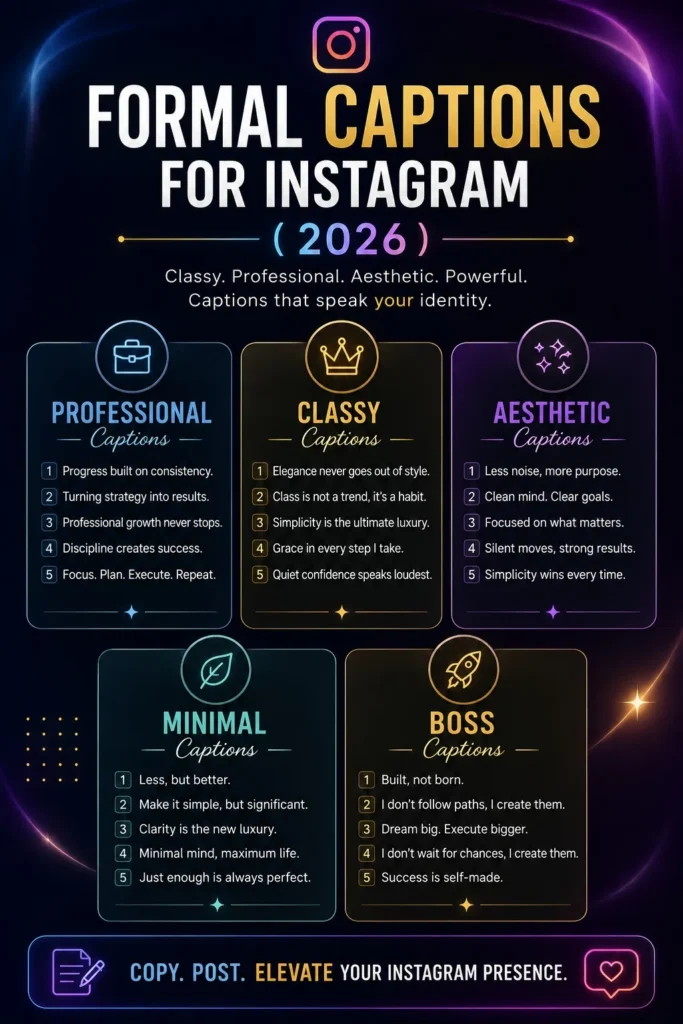 Formal Captions for Instagram