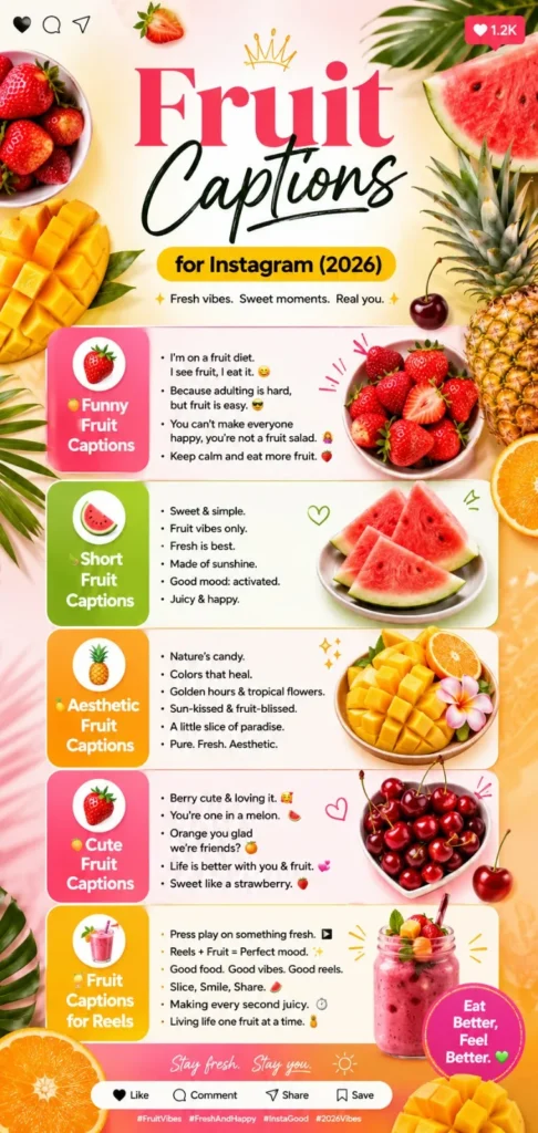 Fruit Captions for Instagram