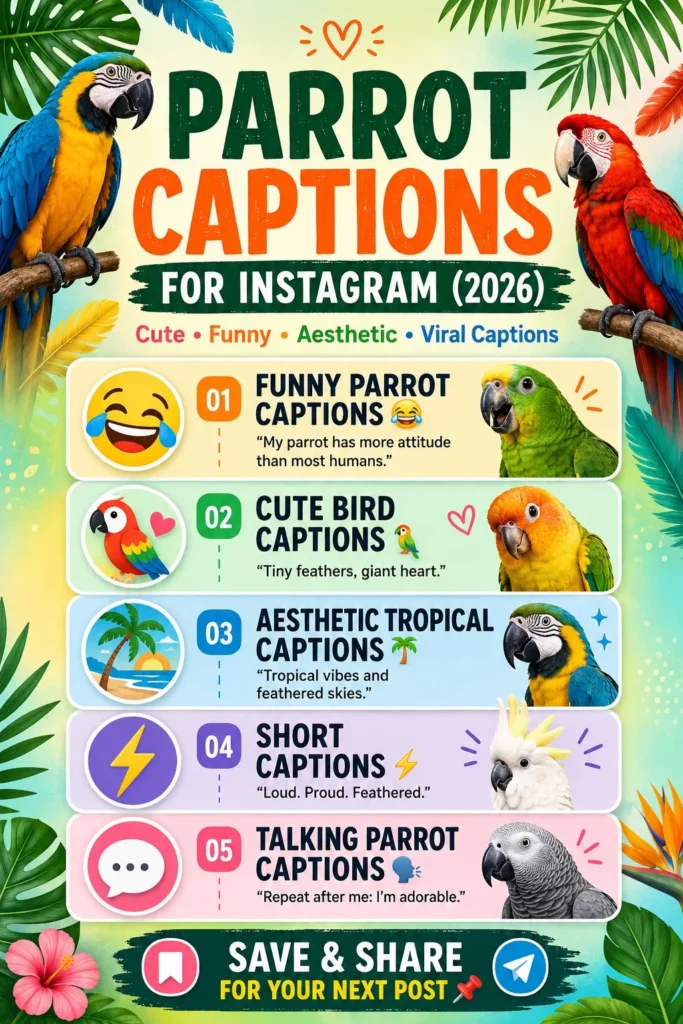 Parrot Captions for Instagram
