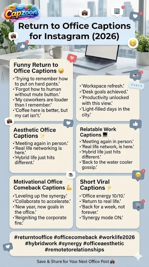 Return to Office Captions for Instagram