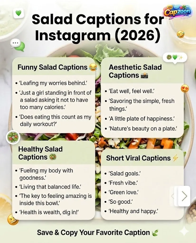 Salad Captions for Instagram